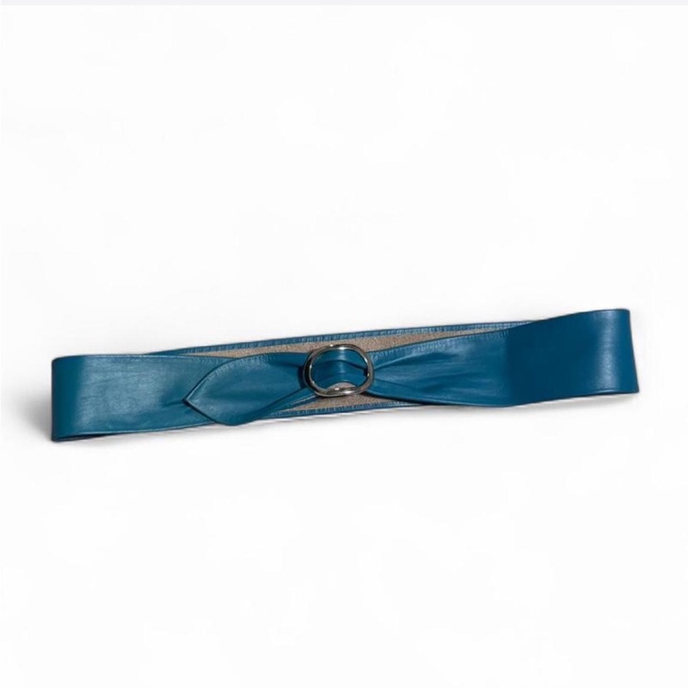 Vintage Blue Leather Belt